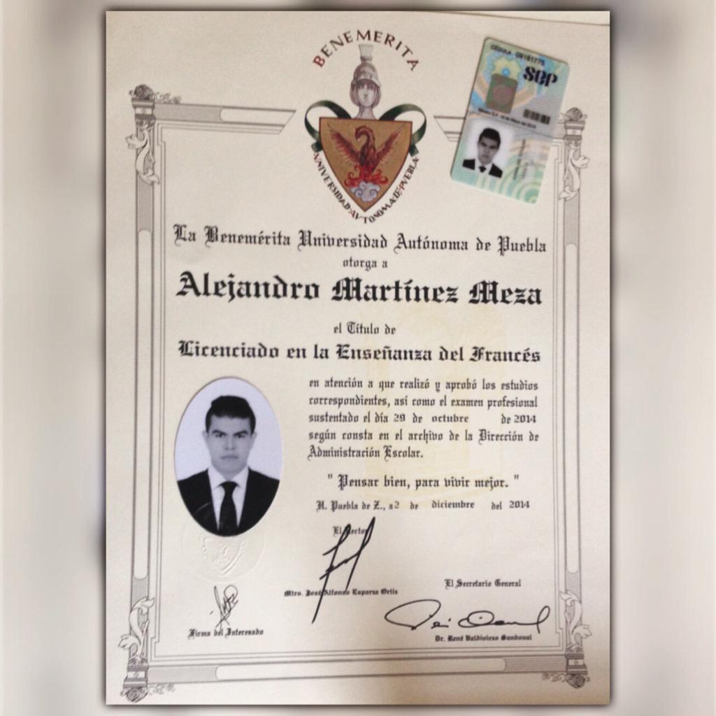 OBTENER TITULOS UNIVERSITARIOS REGISTRADOS EN PUEBLA